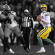 Packers QB Jordan Love drops back last night vs. Eagles.